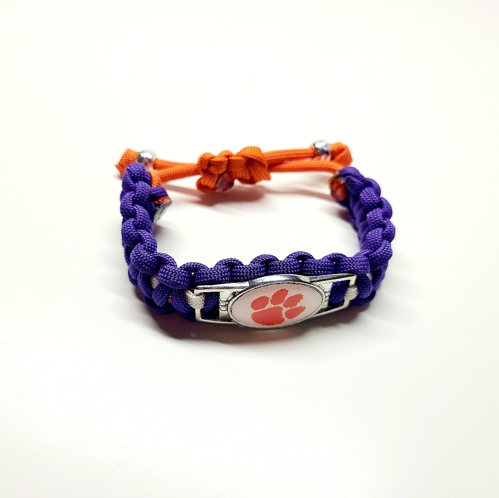 Clemson Tigers Adjustable Charm Bracelet Wristband - Picture 2 of 5